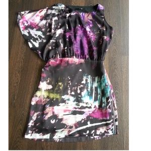 Mimosa flash zipper dress, laser print